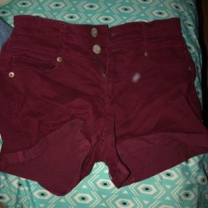 really cute/stretchy maroon shorts